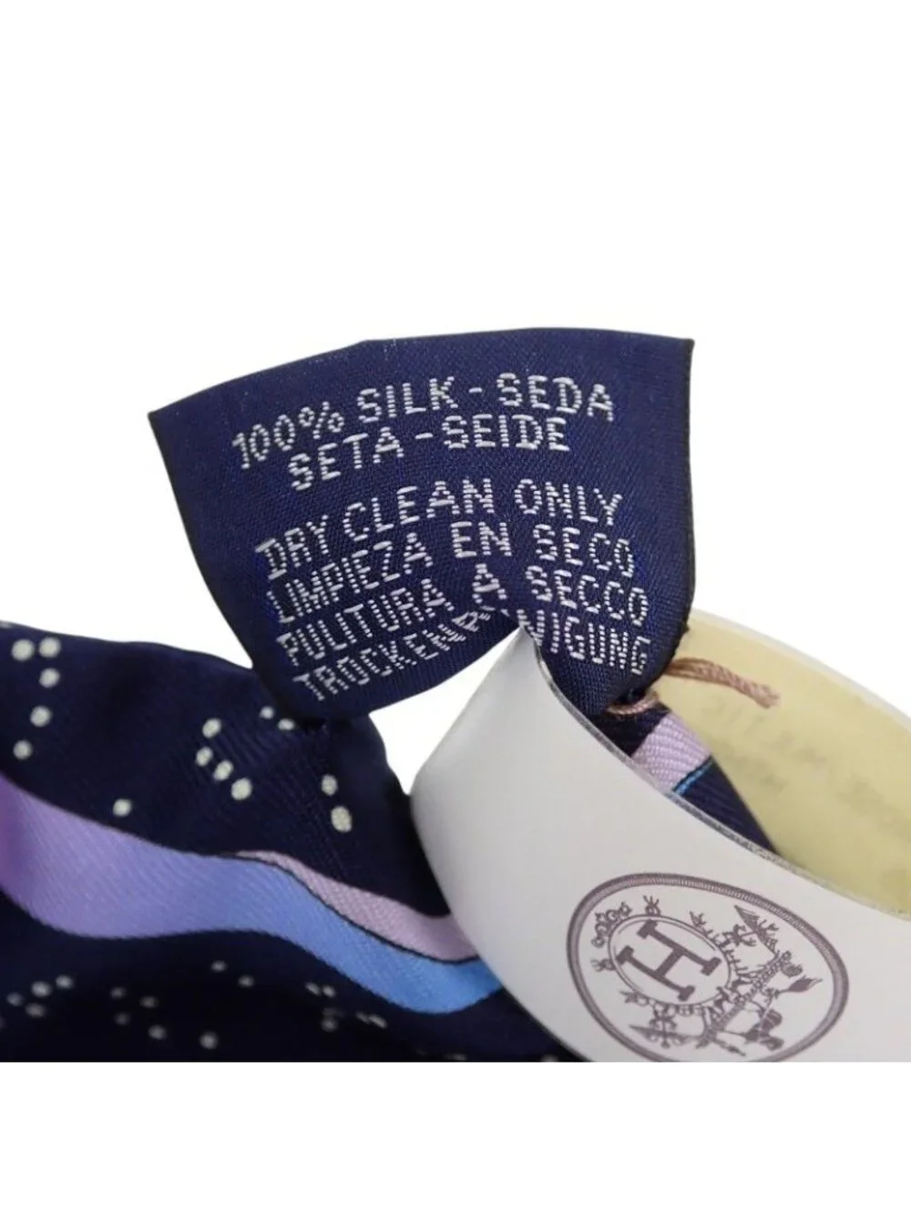 Hermes Twilly Space Scarf Silk Navy Marine Rose